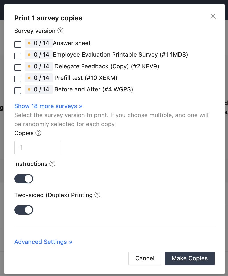Print dialog