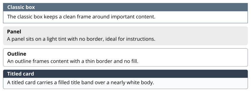 Box styles
