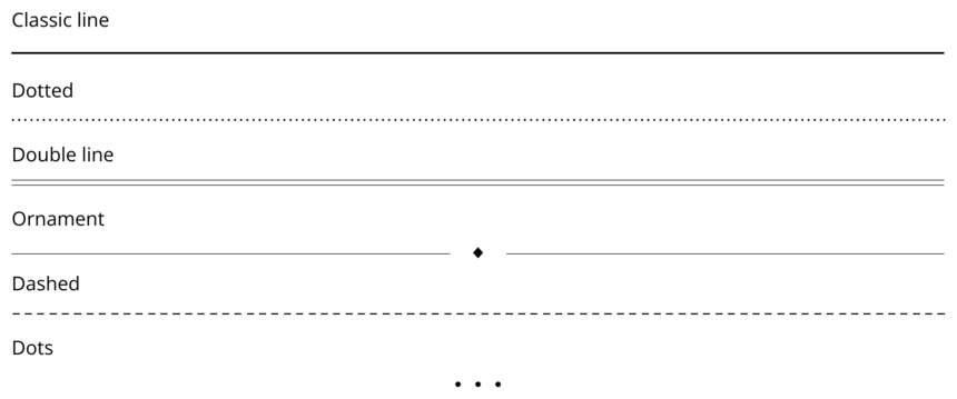 Divider styles