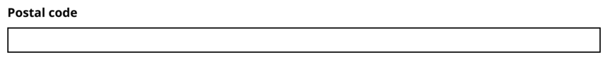 Postal code question type