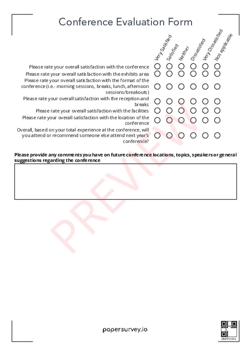 Paper Survey Templates Papersurvey Io - conference evaluation form template