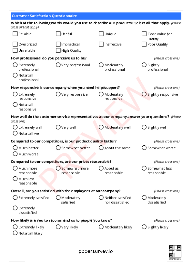 Paper survey templates PaperSurvey.io